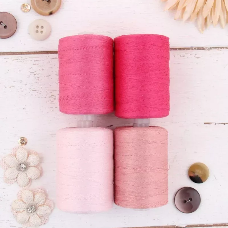 Cotton Quilting Thread Set – 4 Pink Tones – 1000 Meters
