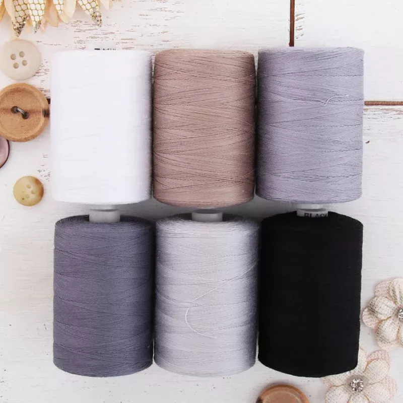Cotton Quilting Thread Set – 6 Grey Tones – 1000 Meters