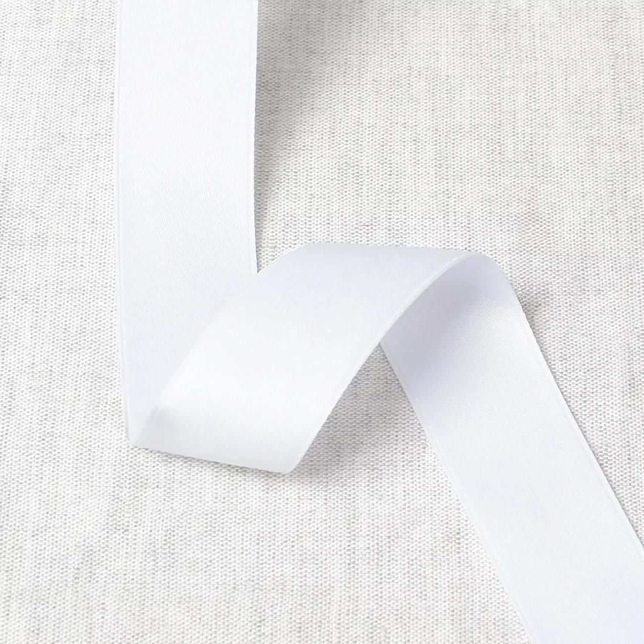 Cotton Satin Ribbon 9mm White