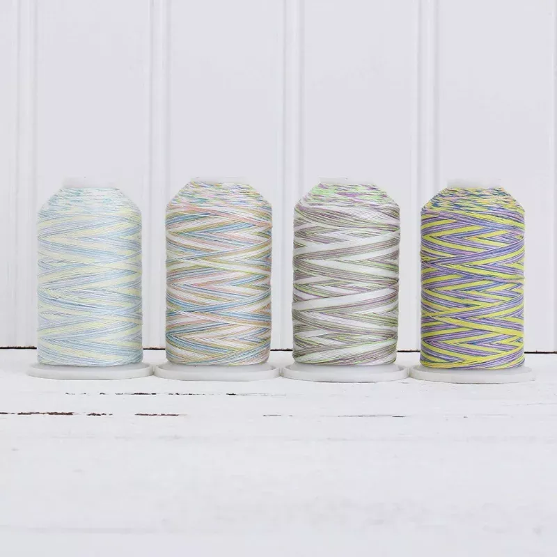 Cotton Variegated Thread Set – 4 Cone Collection of Multicolor Pastel Colors