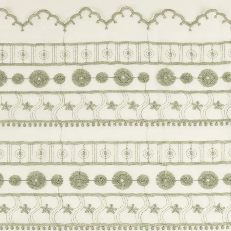 Cotton Voile Embroidery – IN BLOOM – 002 – Sage