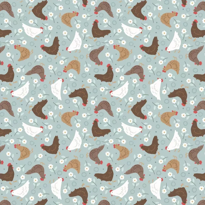 Country Croft Blue Hens Yardage by Lewis & Irene Fabrics