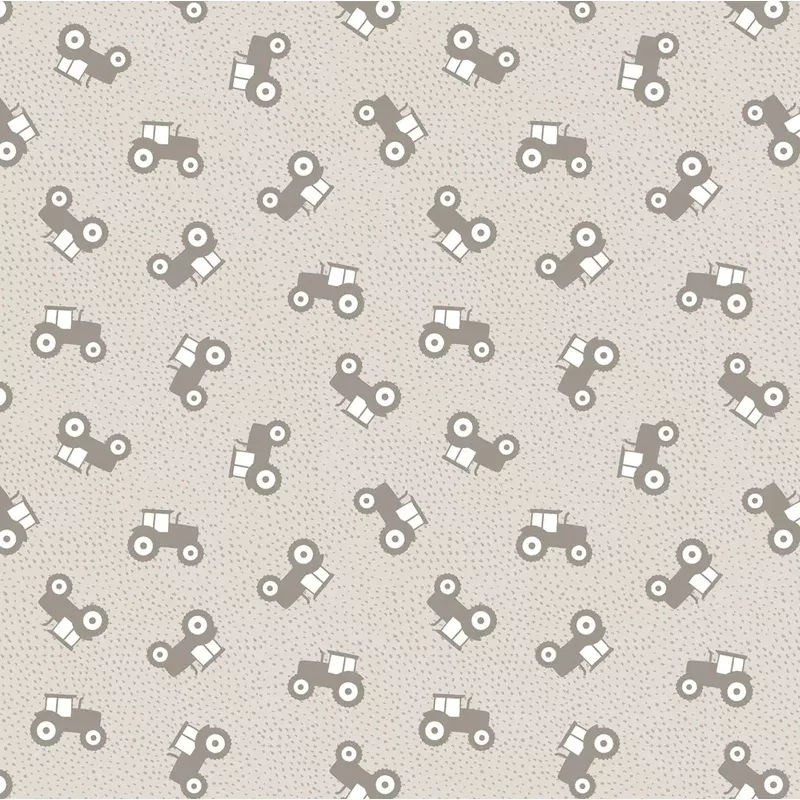 Country Croft Mink Tractors Yardage by Lewis & Irene Fabrics
