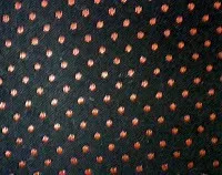 Coutil - Black/Red Spot Corseting Fabric, priced per 1/2 yard