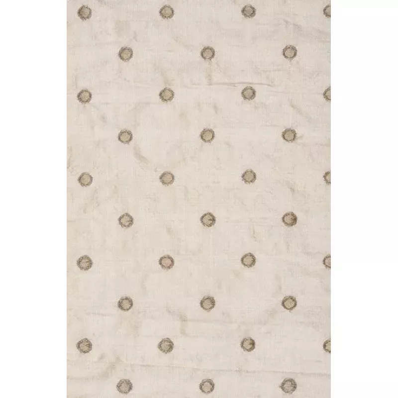 Cream 201 Embroidered Dupioni Silk