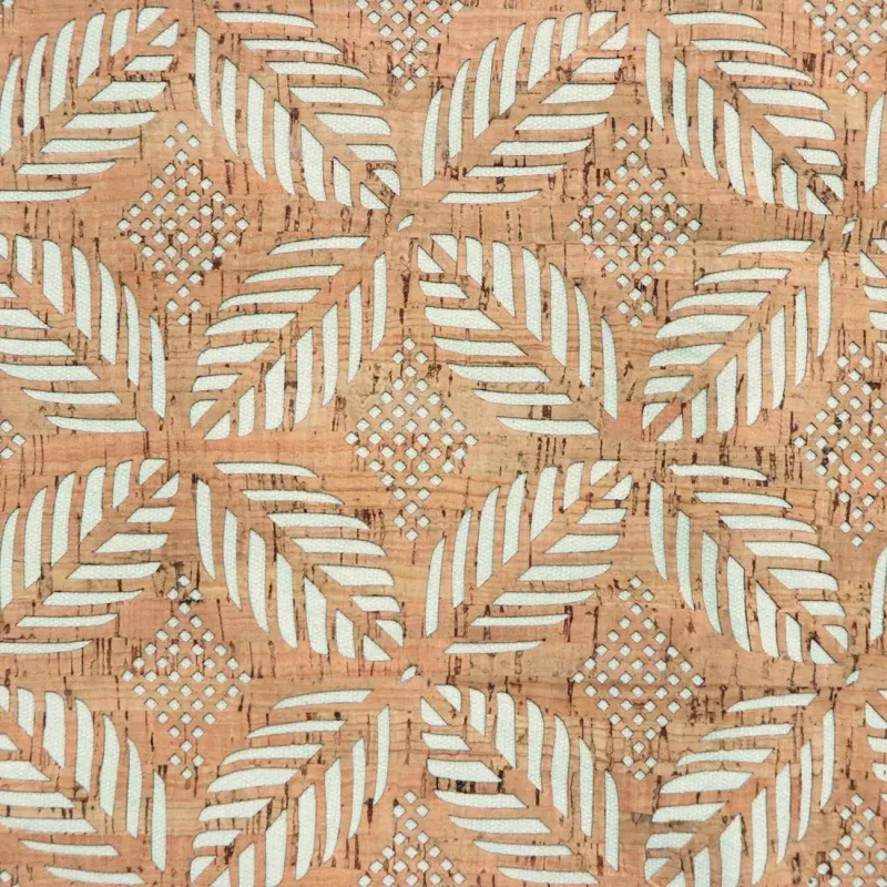 Cream Canvas Backed Palms Pro Lite Cork 1 /2 yard