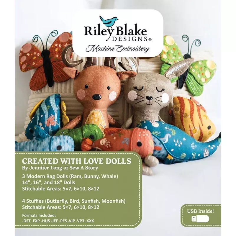 Created with Love Dolls Machine Embroidery USB