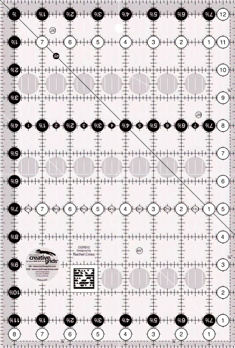 Creative Grids 8-1/2 inch x 12-1/2 inch Rectangle Ruler CGR812