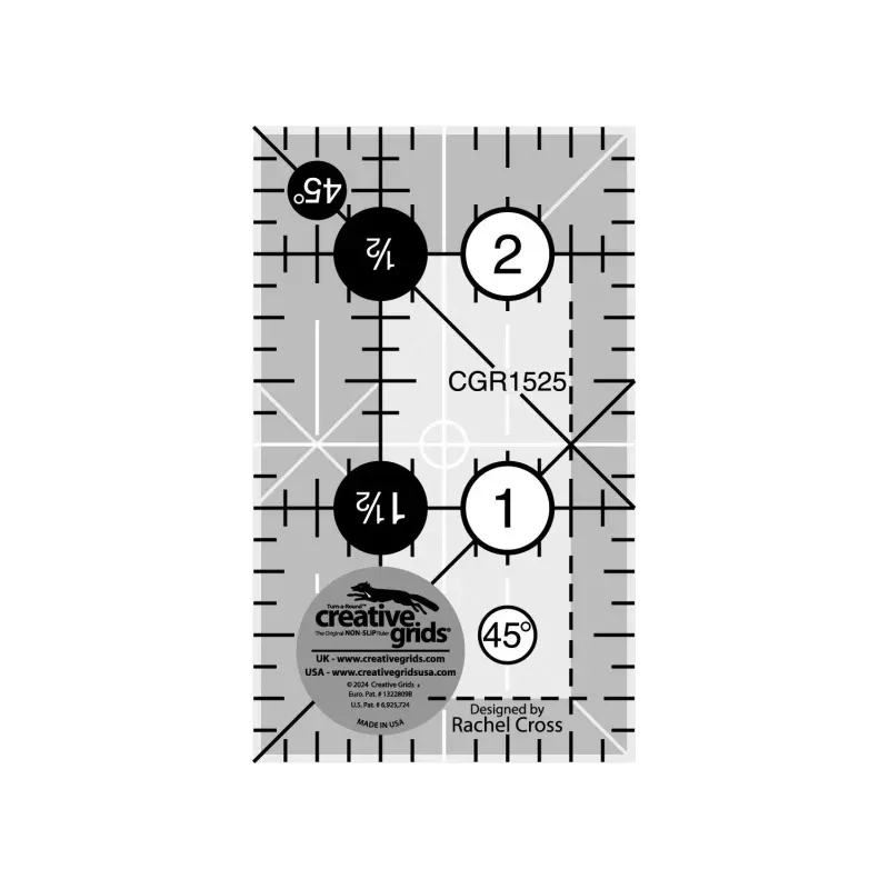 Creative Grids Quilt Ruler 1-1 /2in x 2-1 /2in Rectangle