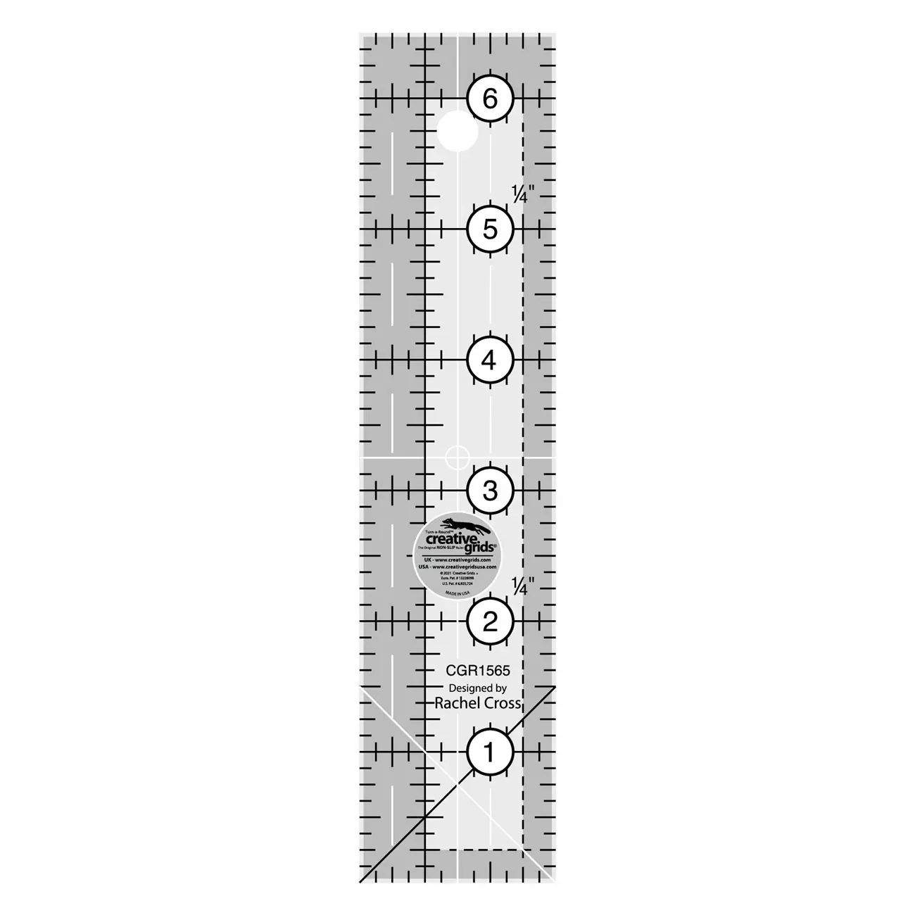 Creative Grids Quilt Ruler 1-1 /2in x 6-1 /2in Rectangle