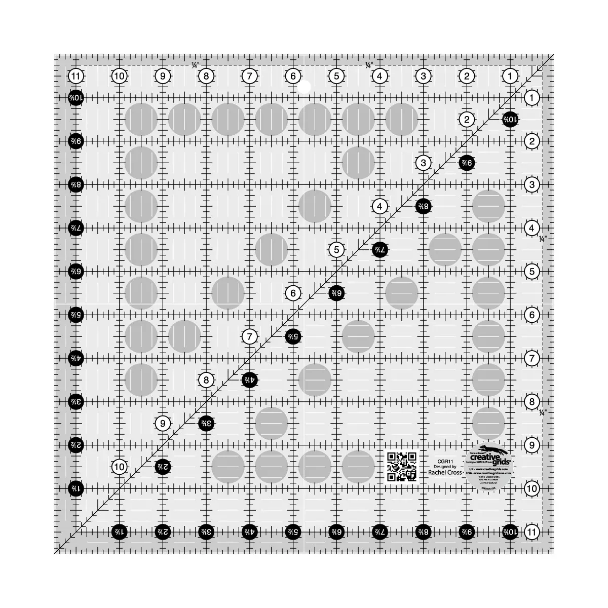 Creative Grids Quilt Ruler 11-1 /2in x 11-1 /2in Square
