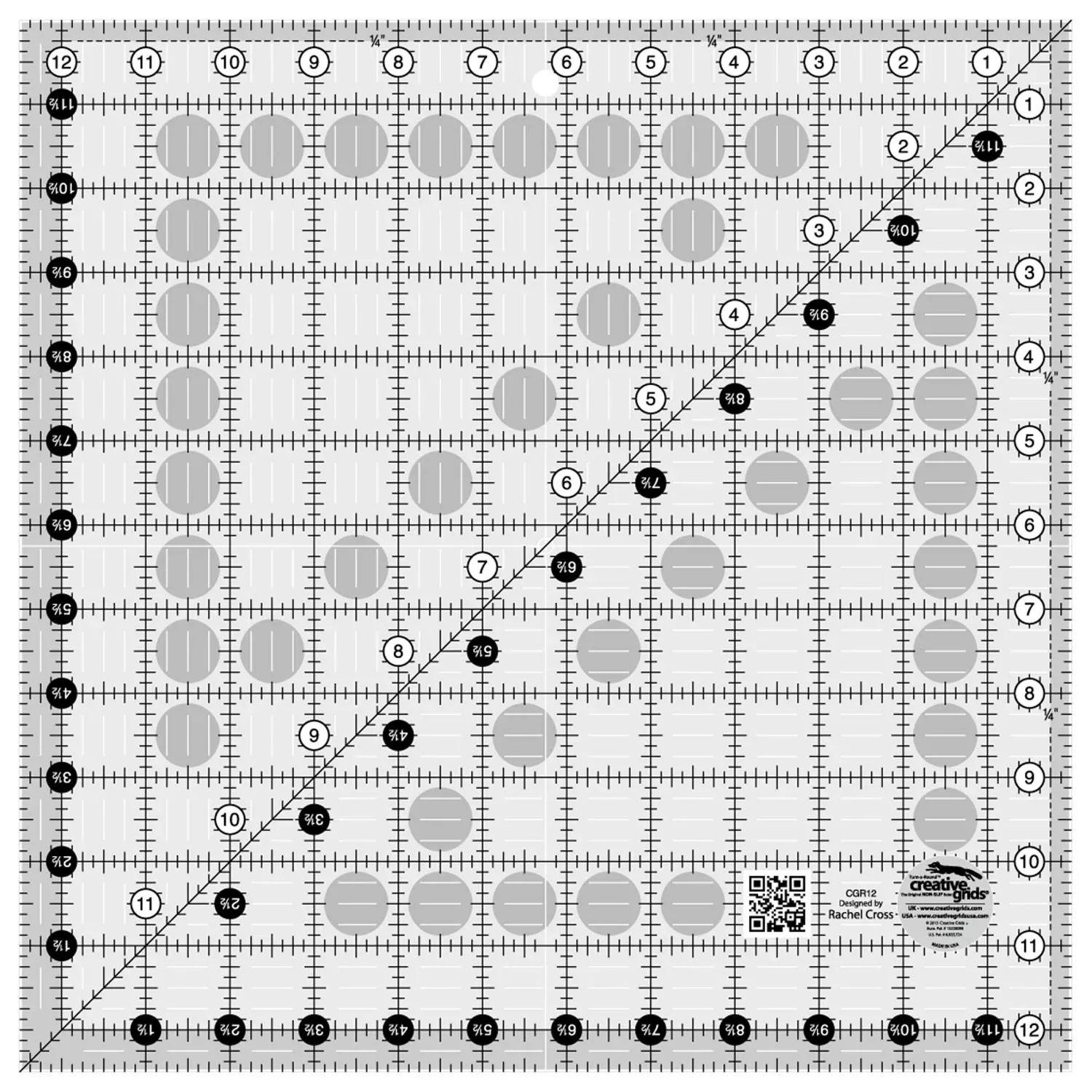 Creative Grids Quilt Ruler 12-1 /2in x 12-1 /2in Square