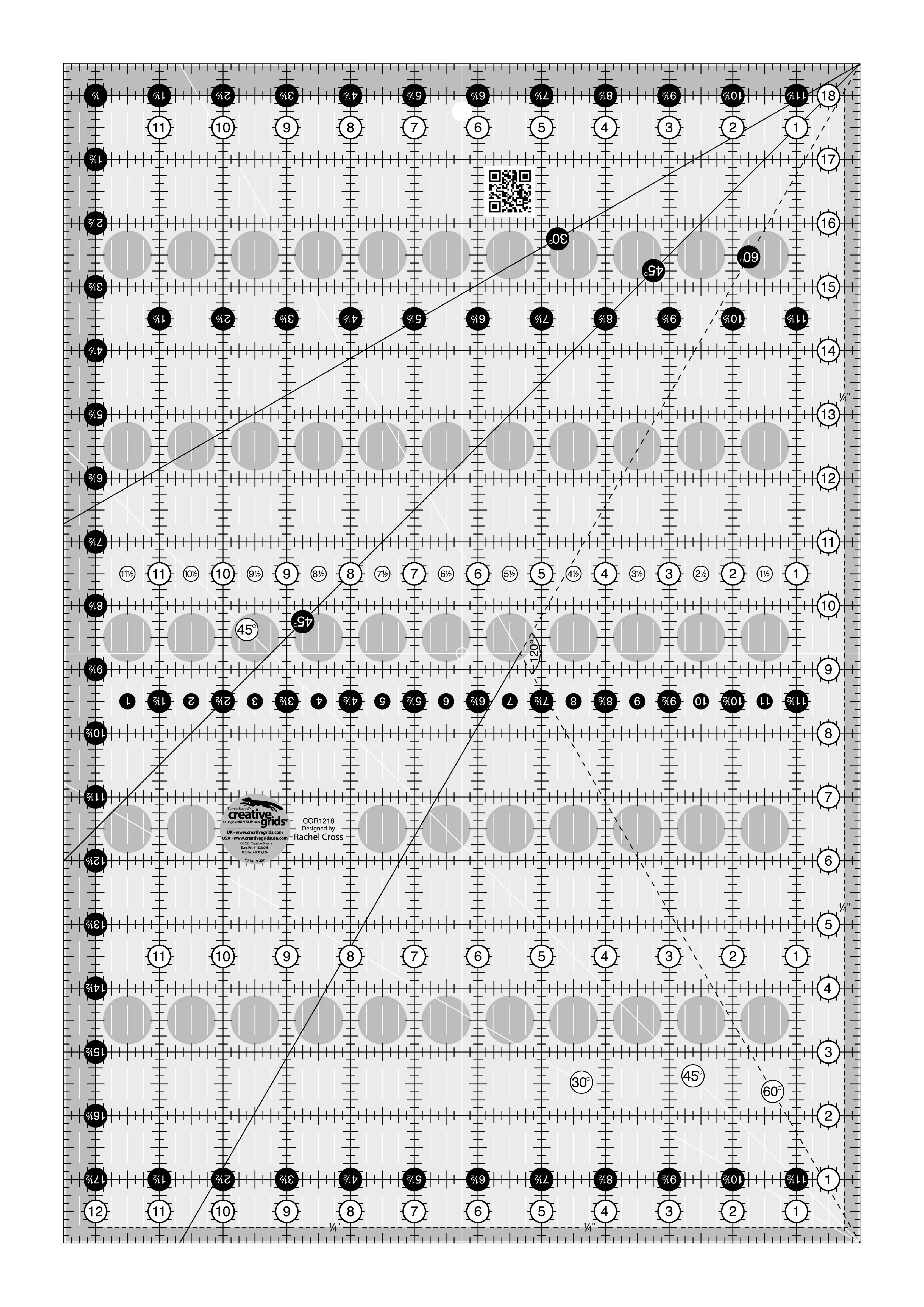 Creative Grids Quilt Ruler 12-1 /2in x 18-1 /2in Rectangle