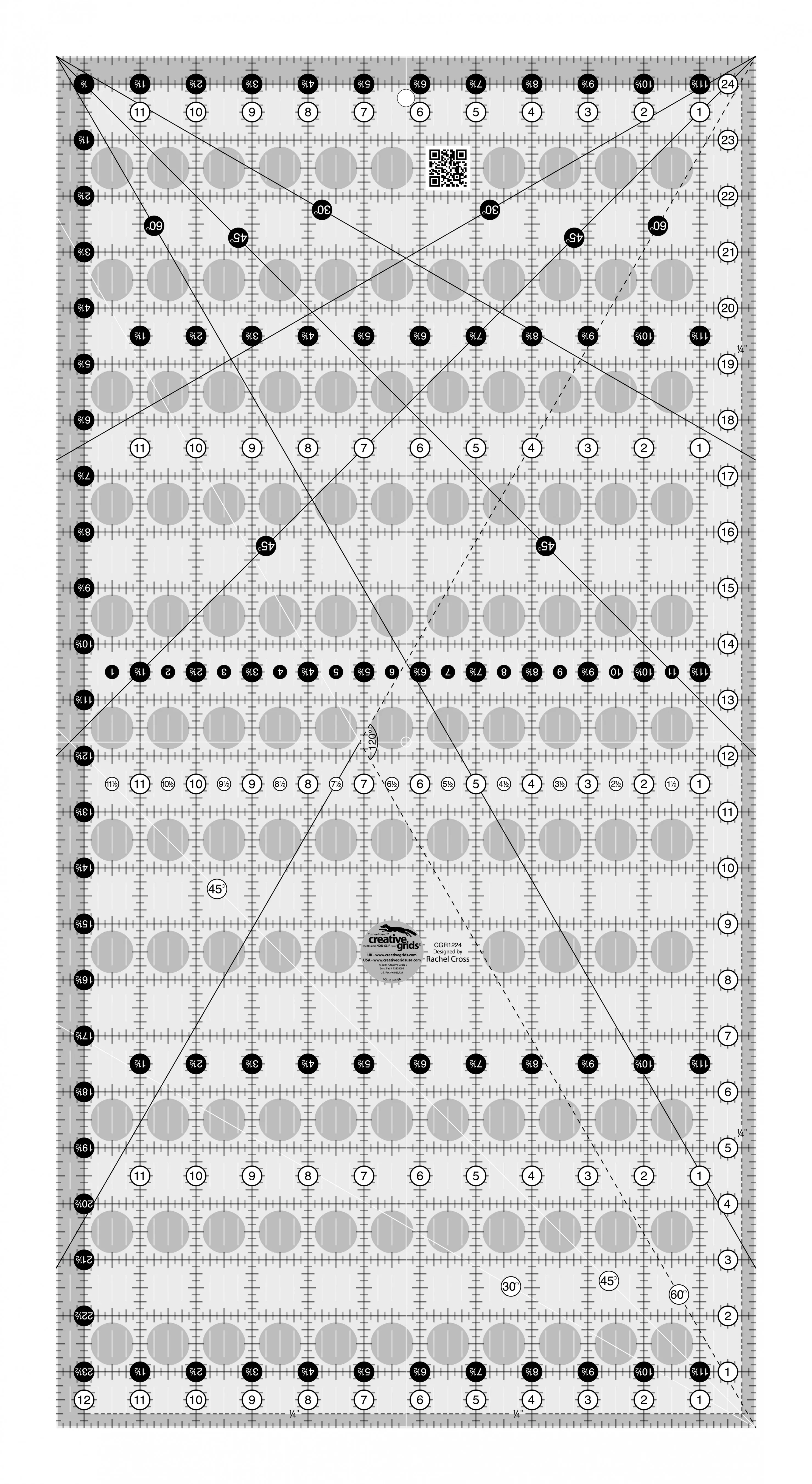 Creative Grids Quilt Ruler 12-1 /2in x 24-1 /2in Rectangle