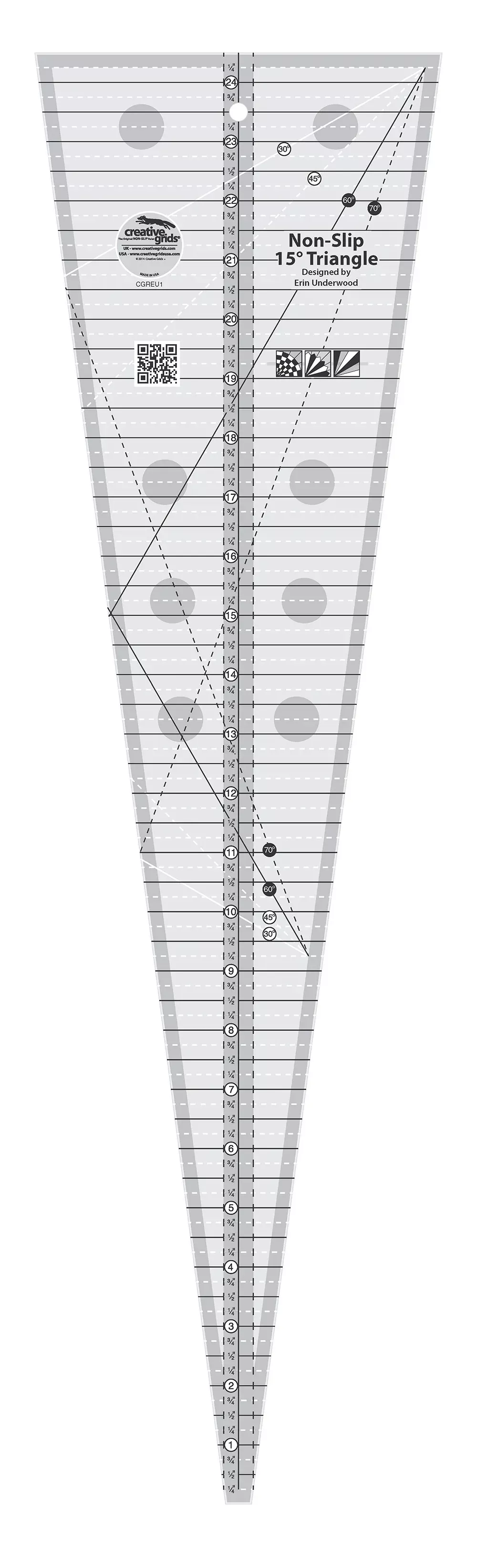 Creative Grids Quilt Ruler 15 Degree Triangle