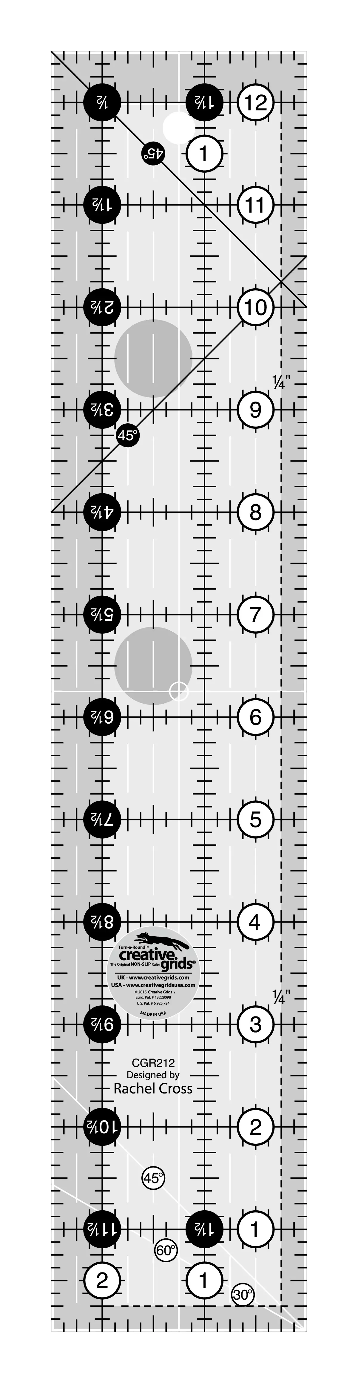 Creative Grids Quilt Ruler 2-1 /2in x 12-1 /2in Rectangle