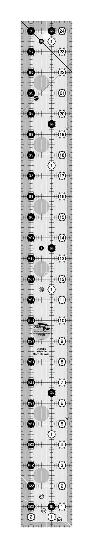 Creative Grids Quilt Ruler 2-1 /2in x 24-1 /2in Rectangle