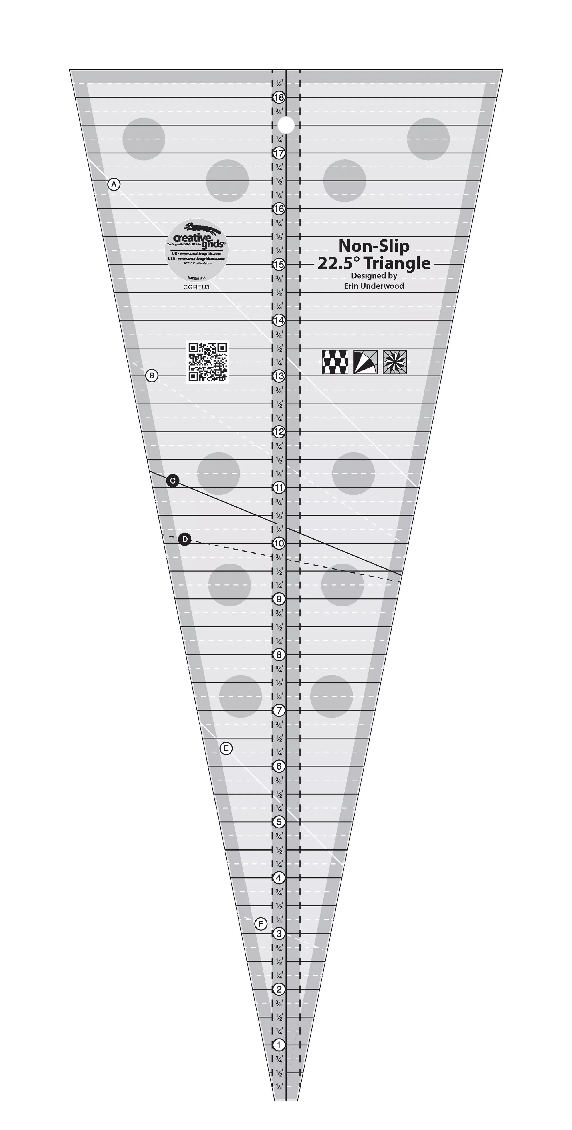 Creative Grids Quilt Ruler 22.5 Degree Triangle
