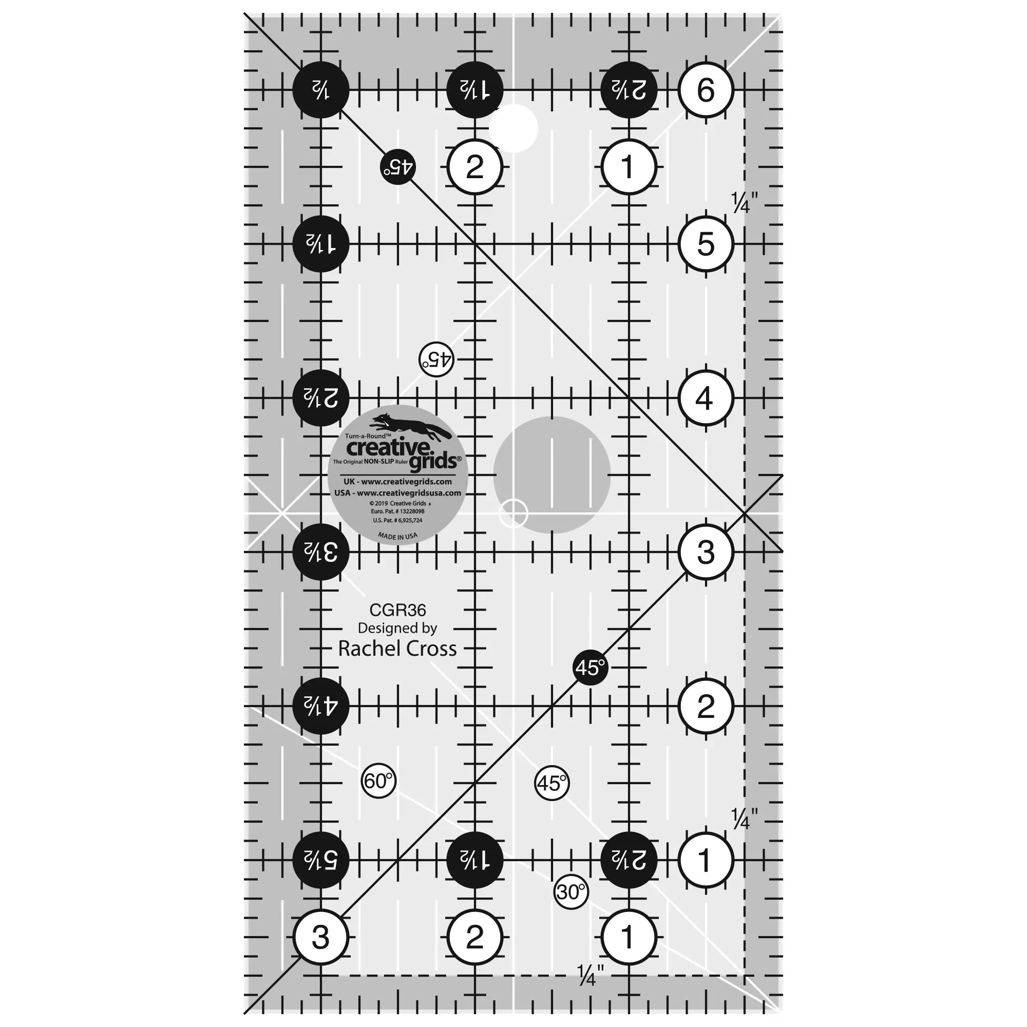 Creative Grids Quilt Ruler 3-1 /2in x 6-1 /2in Rectangle