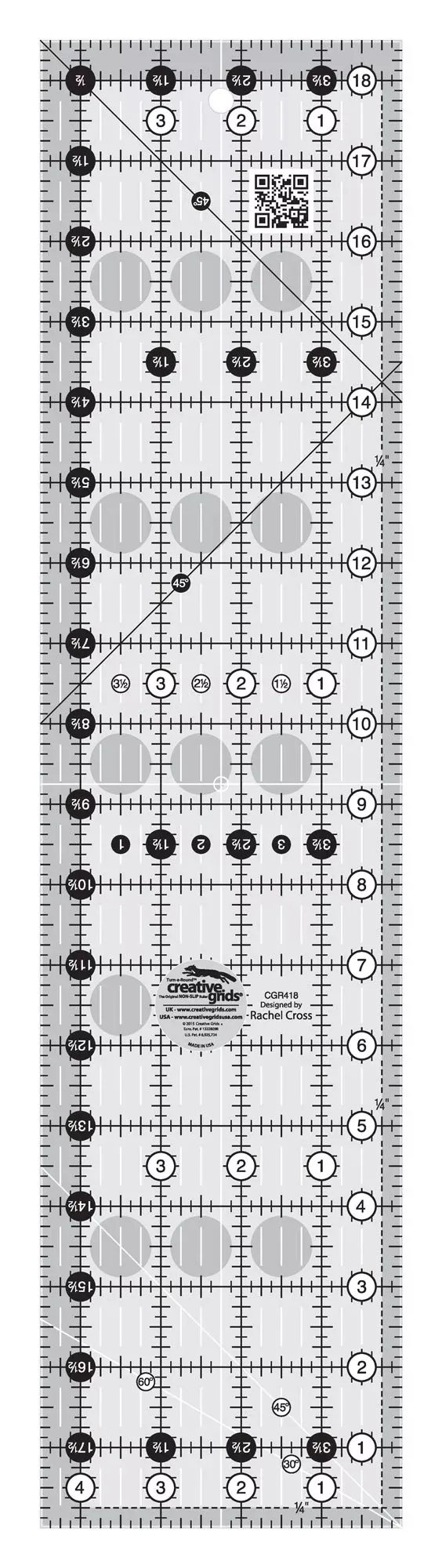 Creative Grids Quilt Ruler 4-1 /2in x 18-1 /2in Rectangle