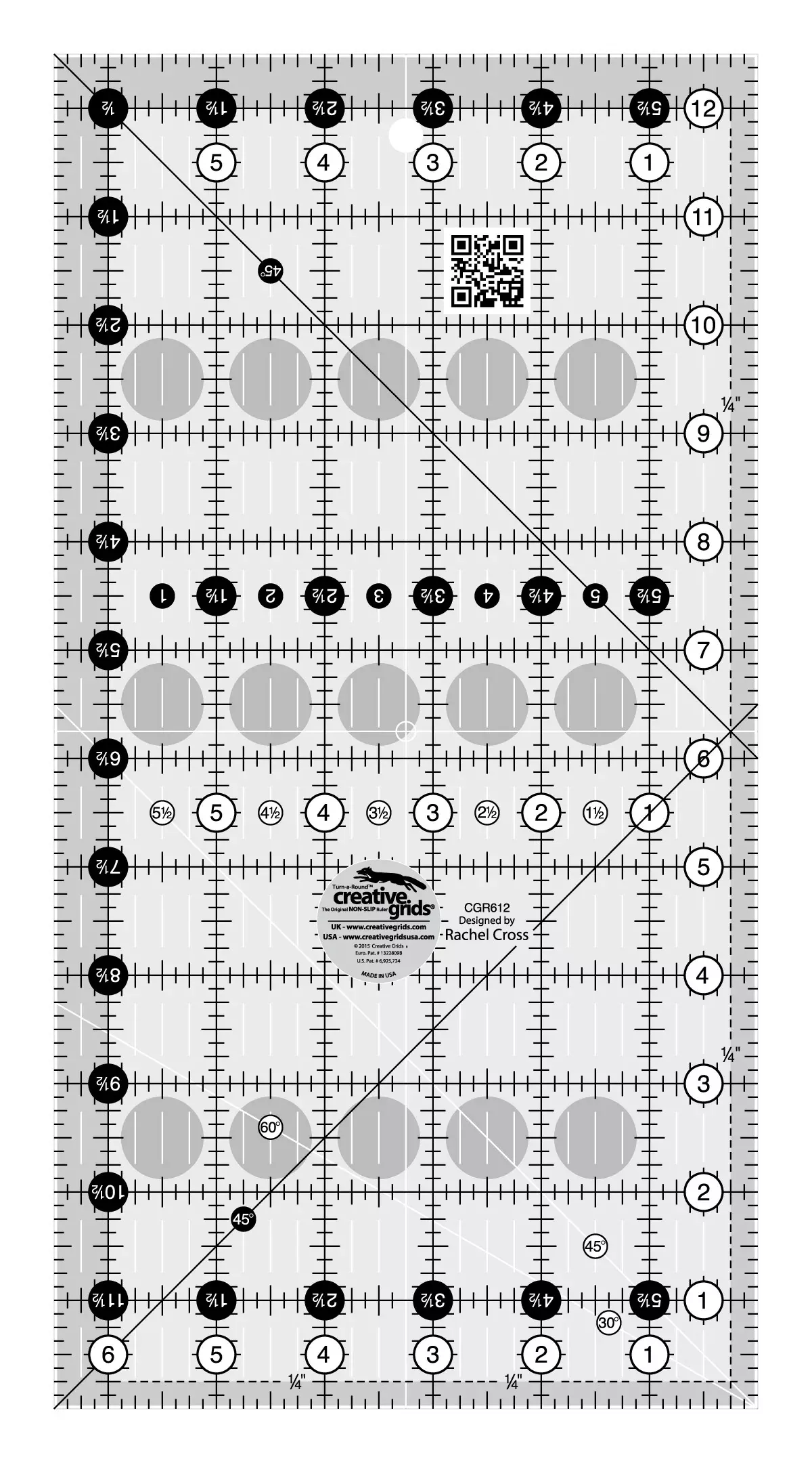 Creative Grids Quilt Ruler 6-1 /2in x 12-1 /2in Rectangle