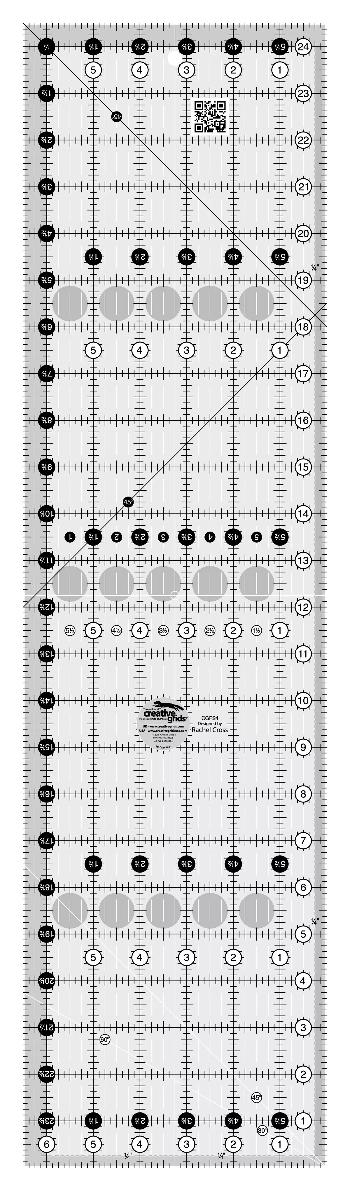 Creative Grids Quilt Ruler 6-1 /2in x 24-1 /2in Rectangle