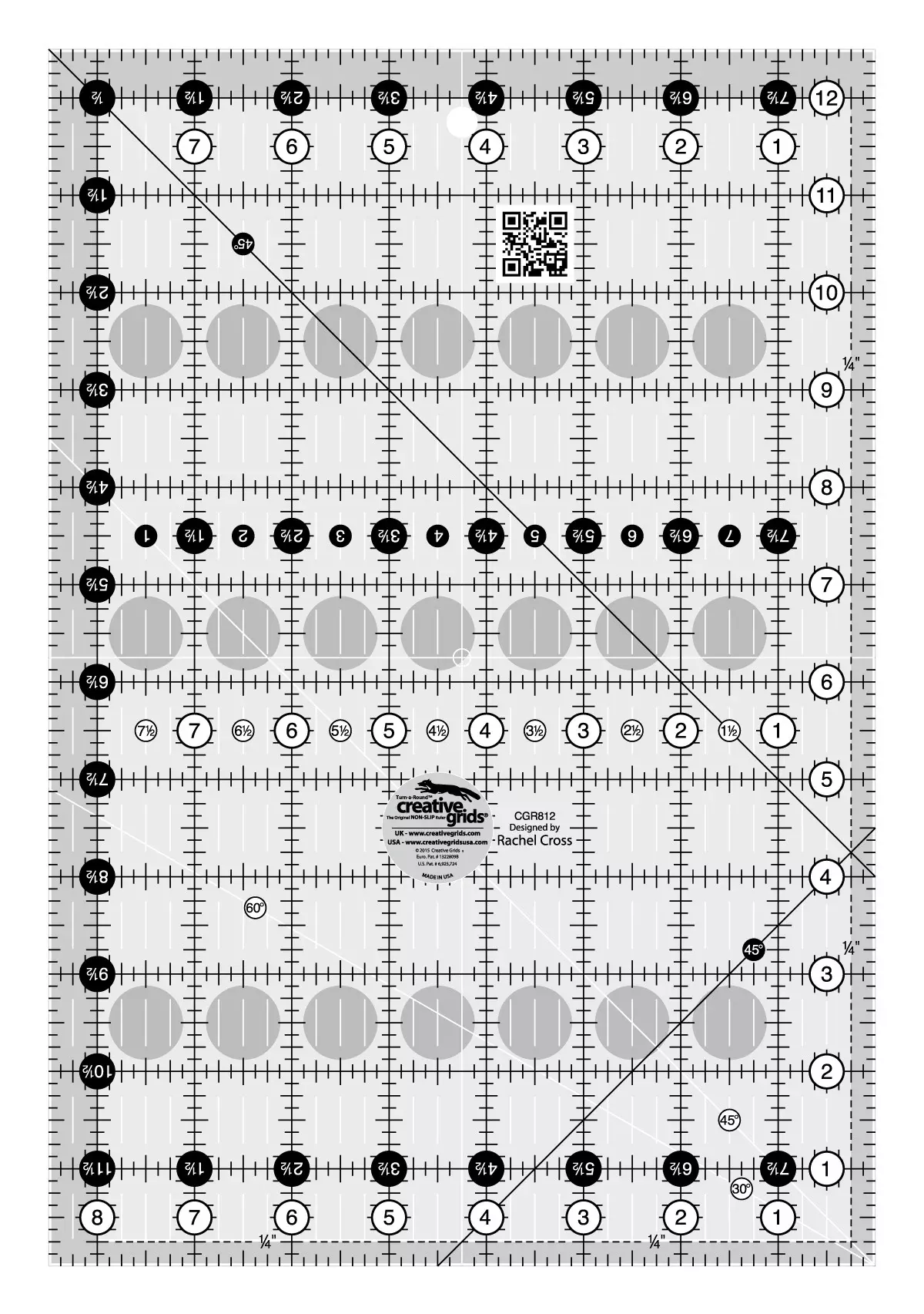 Creative Grids Quilt Ruler 8-1 /2in x 12-1 /2in Rectangle