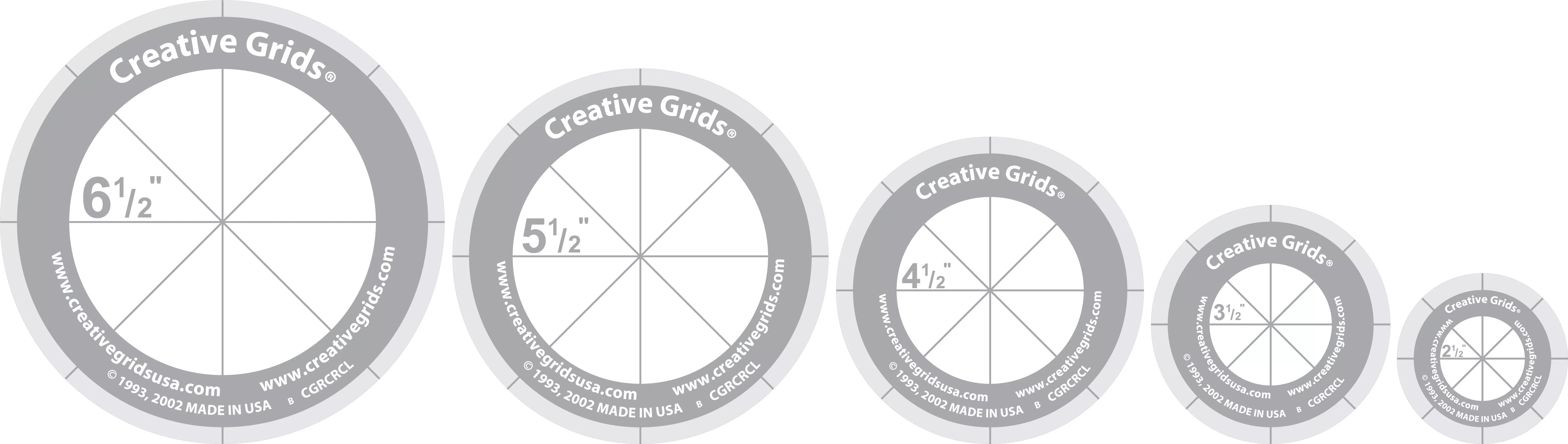 Creative Grids Quilt Ruler Circles Set of 5