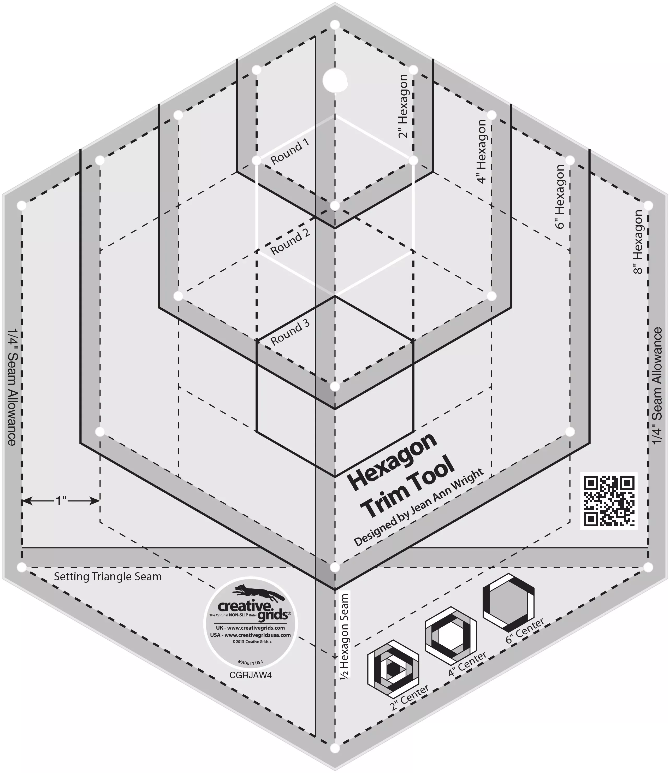 Creative Grids Quilt Ruler Hexagon Trim Tool