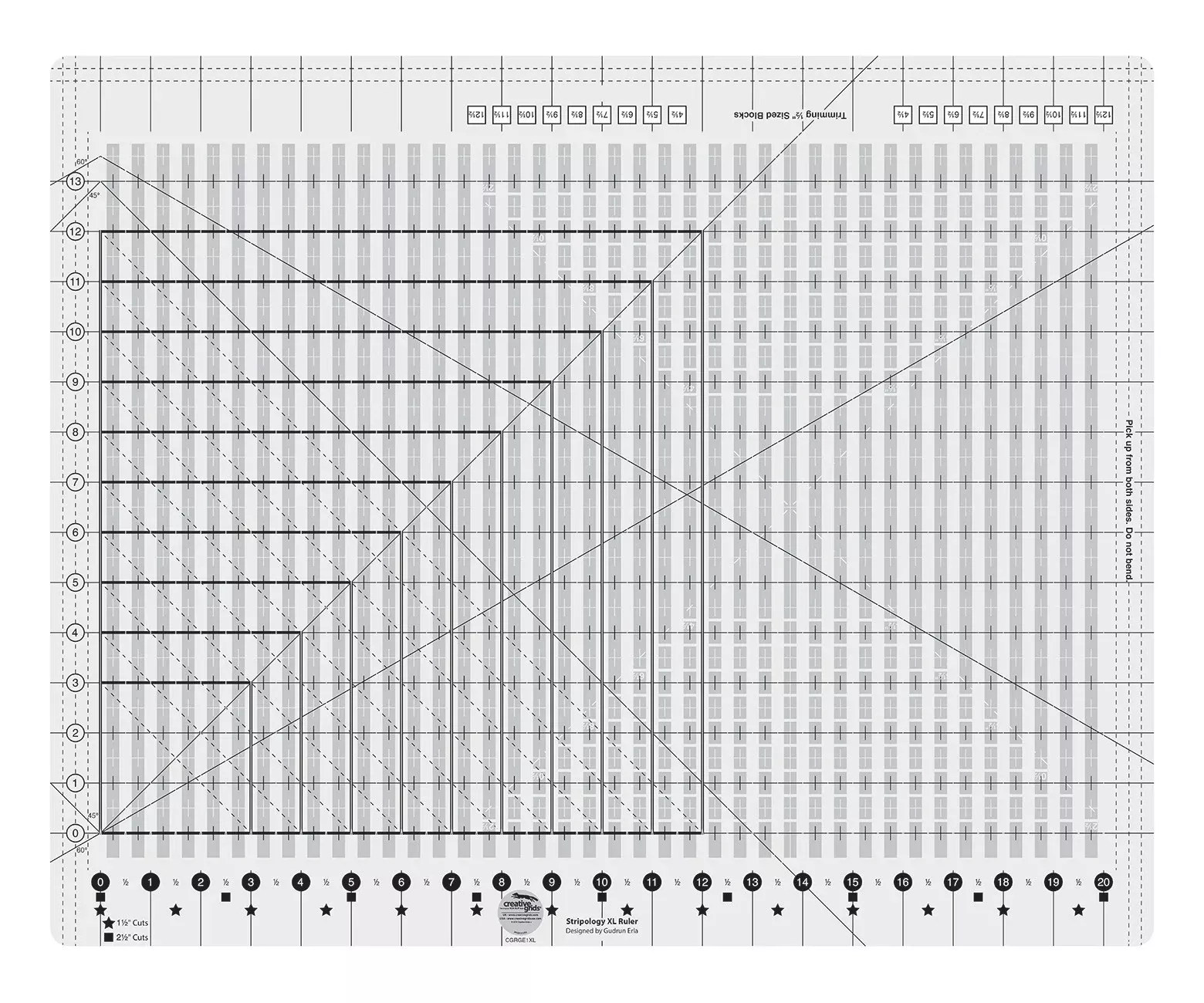 Creative Grids Quilt Ruler Stripology XL