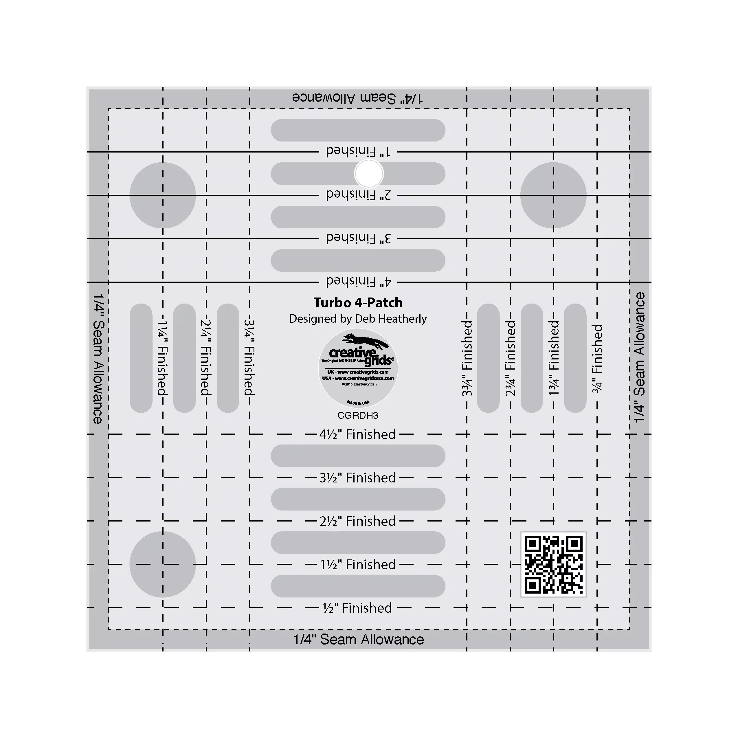 Creative Grids Quilt Ruler Turbo 4-Patch Template