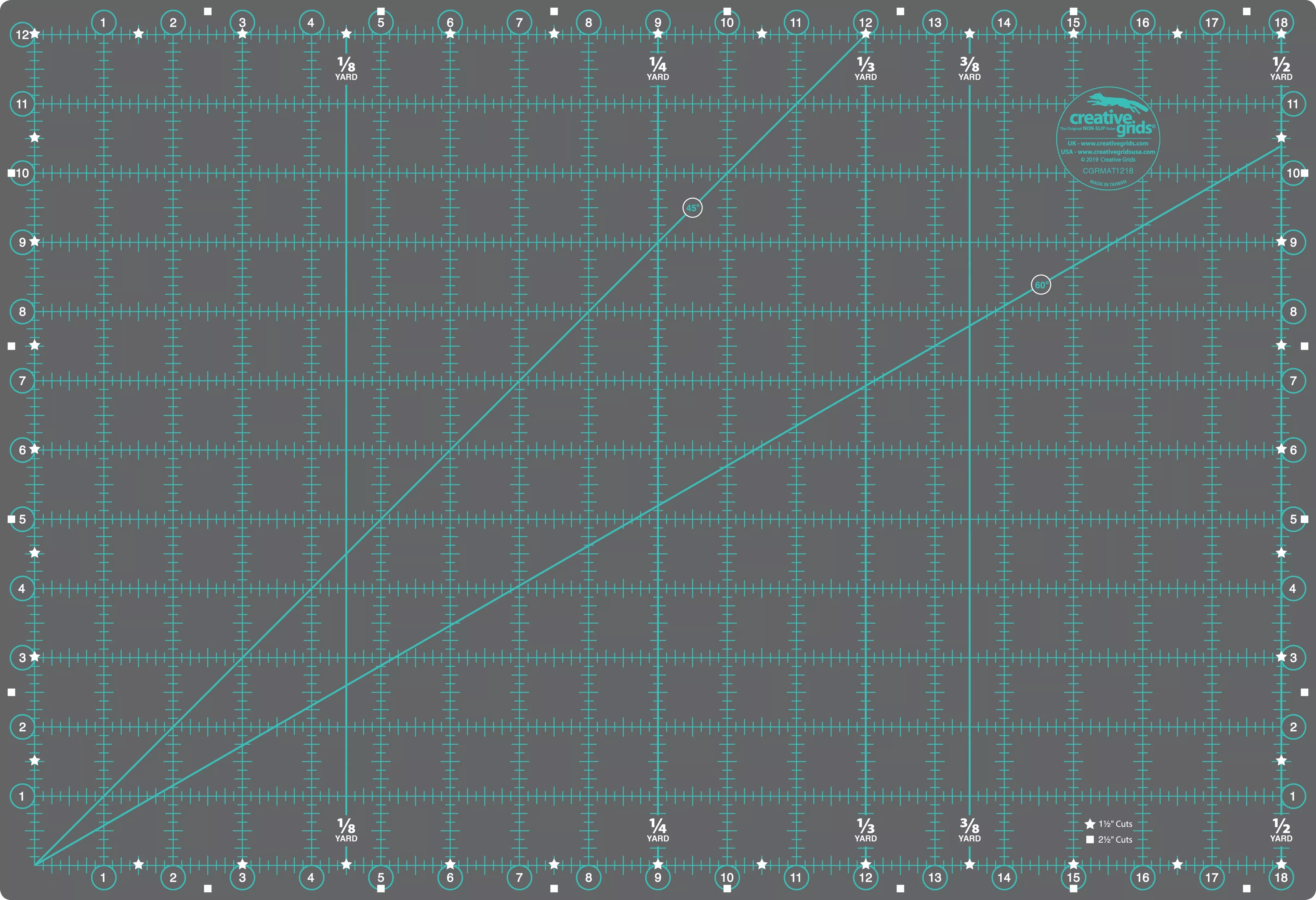 Creative Grids Self-Healing Double Sided Rotary Cutting Mat 12in x 18in