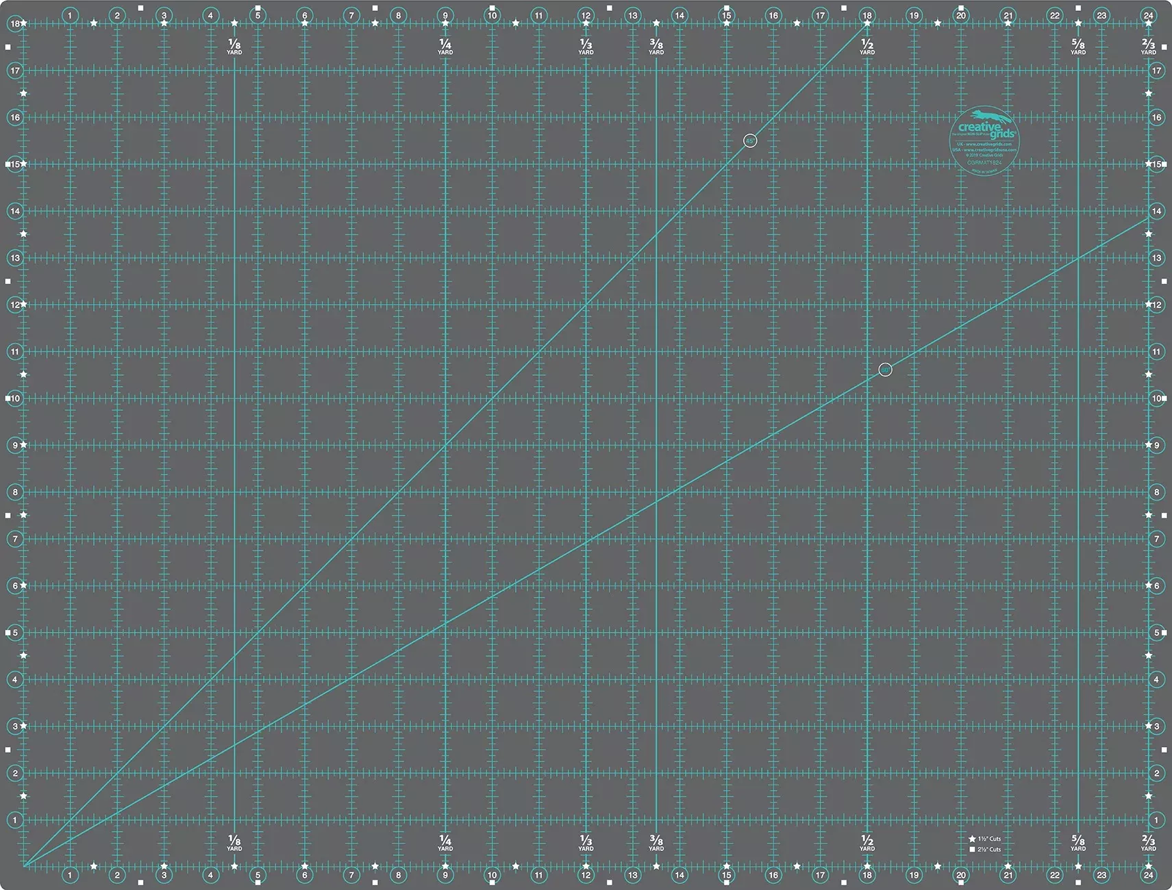 Creative Grids Self-Healing Double Sided Rotary Cutting Mat 18in x 24in