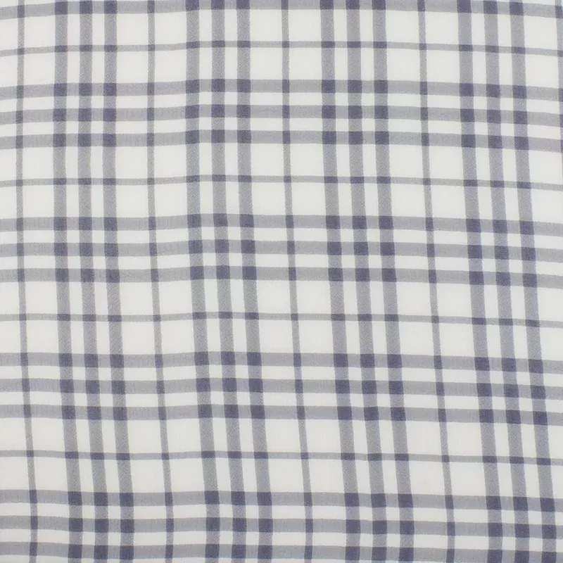 Crepe Chiffon – DAISY – Medium Plaid – Navy