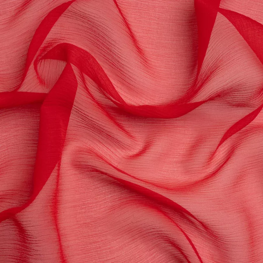 Crinkled Silk Chiffon – Brick – Premium Collection Fabric