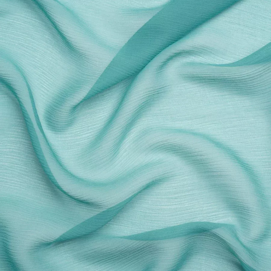 Crinkled Silk Chiffon – Colonial Blue – Premium Collection Fabric