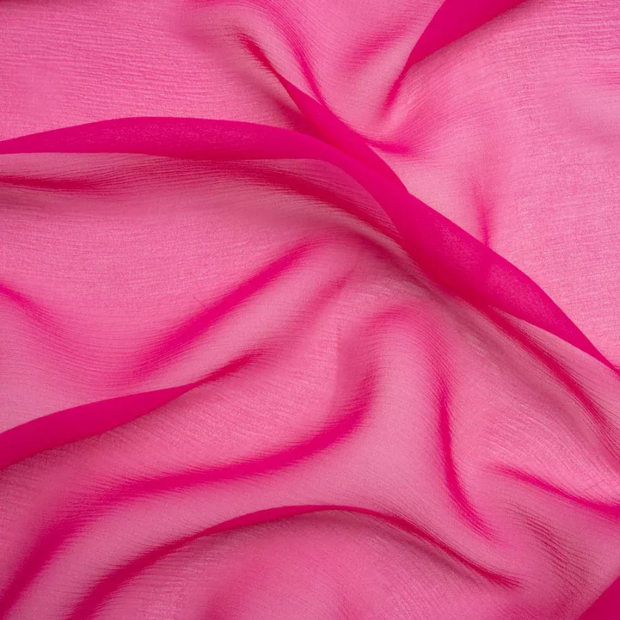 Crinkled Silk Chiffon – Magenta Haze – Premium Collection Fabric