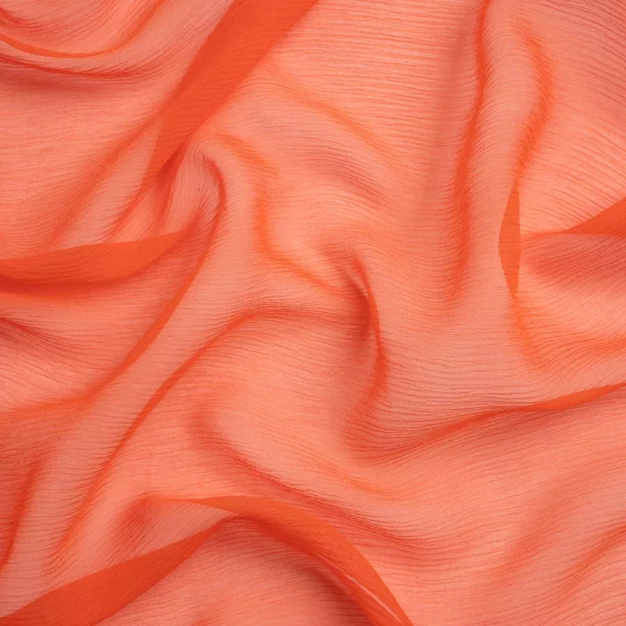 Crinkled Silk Chiffon – Mandarin – Premium Collection Fabric