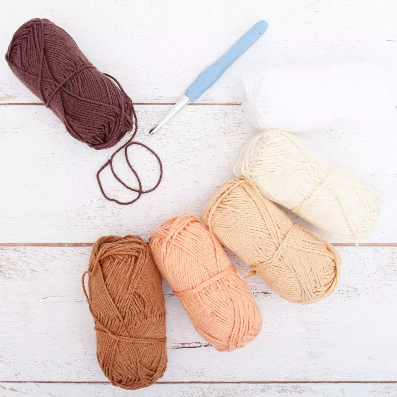 Crochet 100% Pure Cotton Yarn #4 Set– 6 Pack of Desert Sand Colors