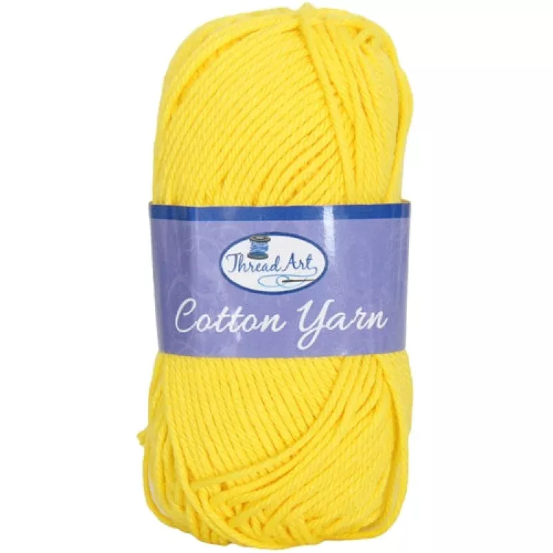 Crochet Cotton Yarn – #4 – Yellow – 50 gram skeins – 85 yds