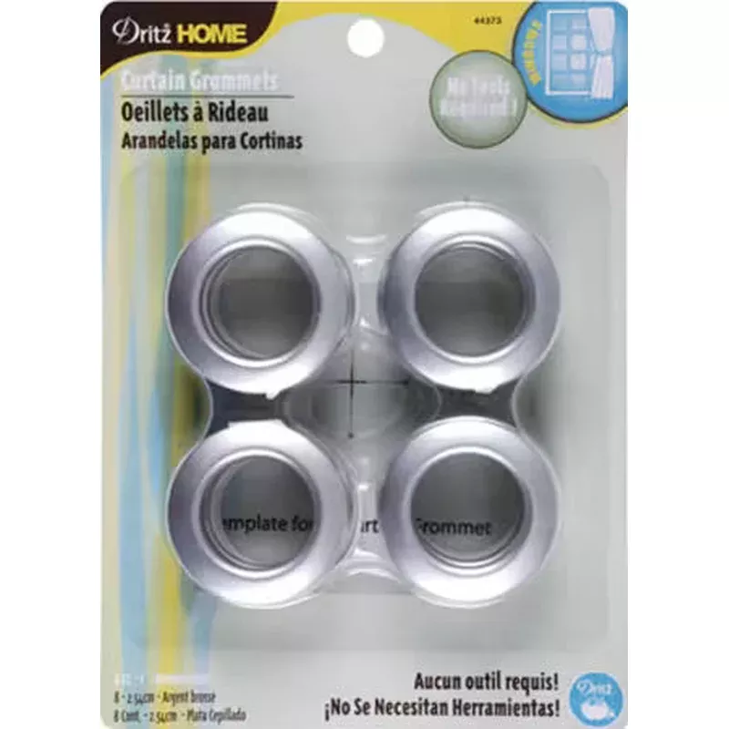 Curtain Grommet Medium Satin Nickel 1in 8ct