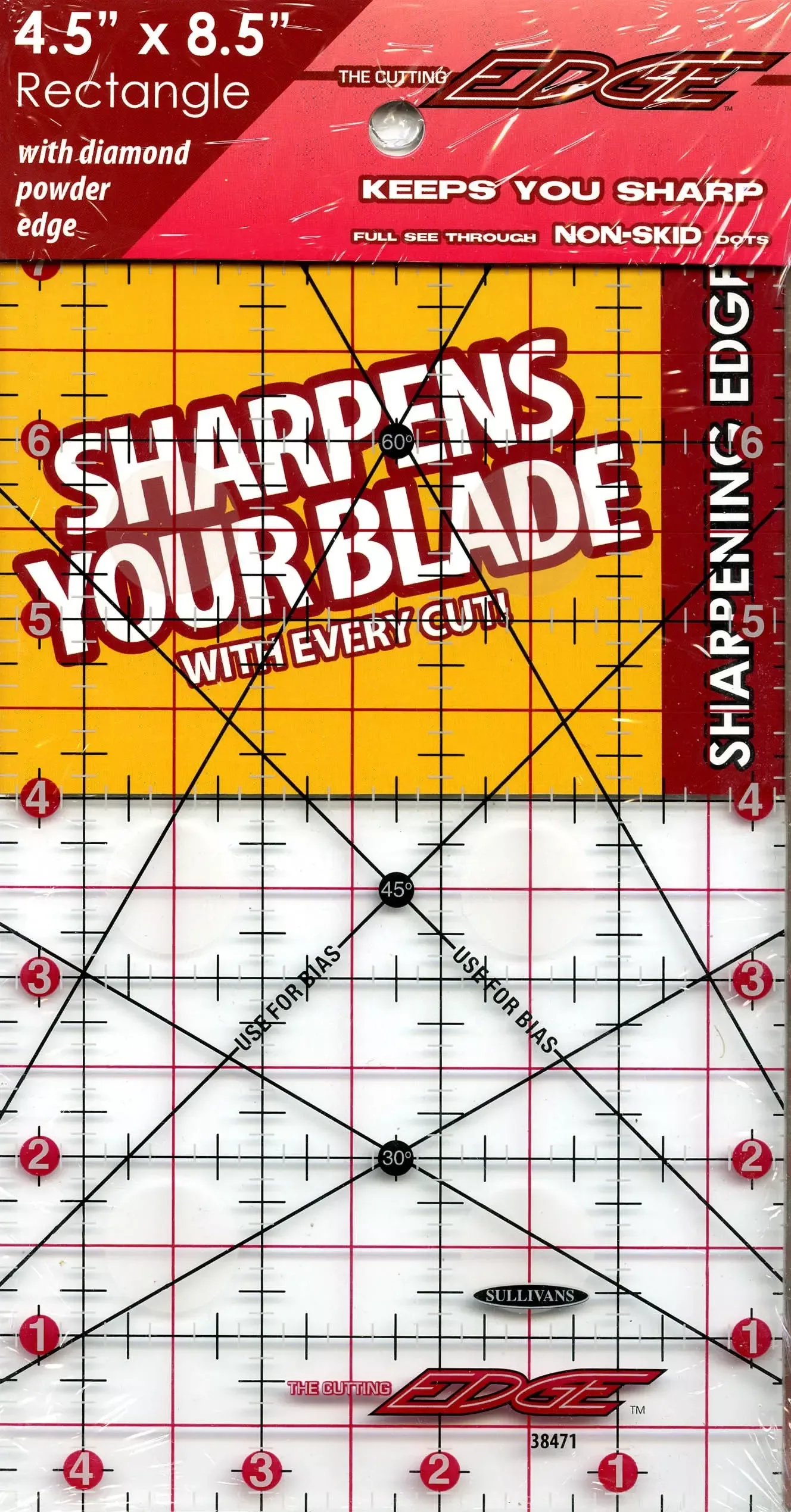 The Cutting Edge Clear Sharpening Edge Ruler 4-1 /2in x 8-1 /2in
