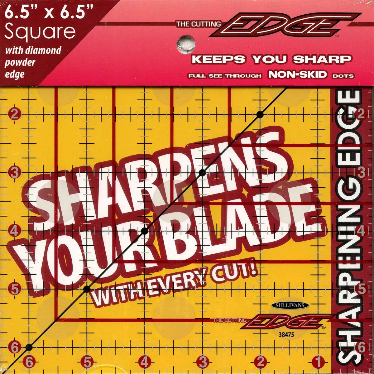 The Cutting Edge Clear Sharpening Edge Ruler 6-1 /2in Square