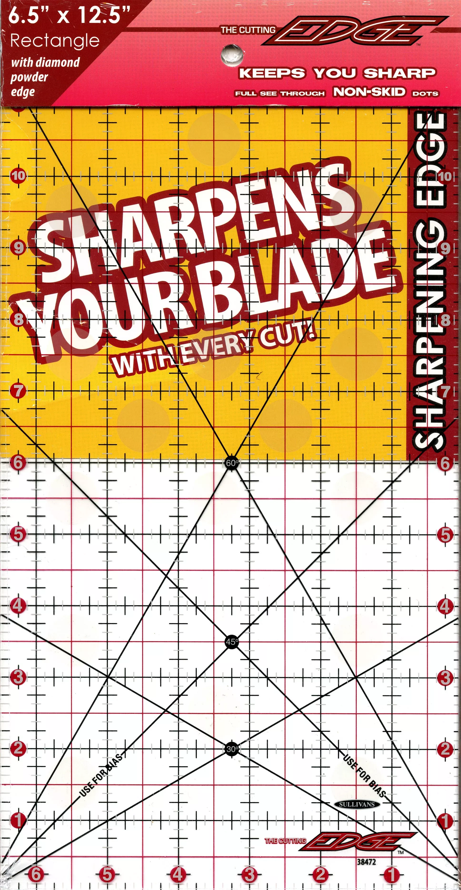 The Cutting Edge Clear Sharpening Edge Ruler 6-1 /2in x 12-1 /2in