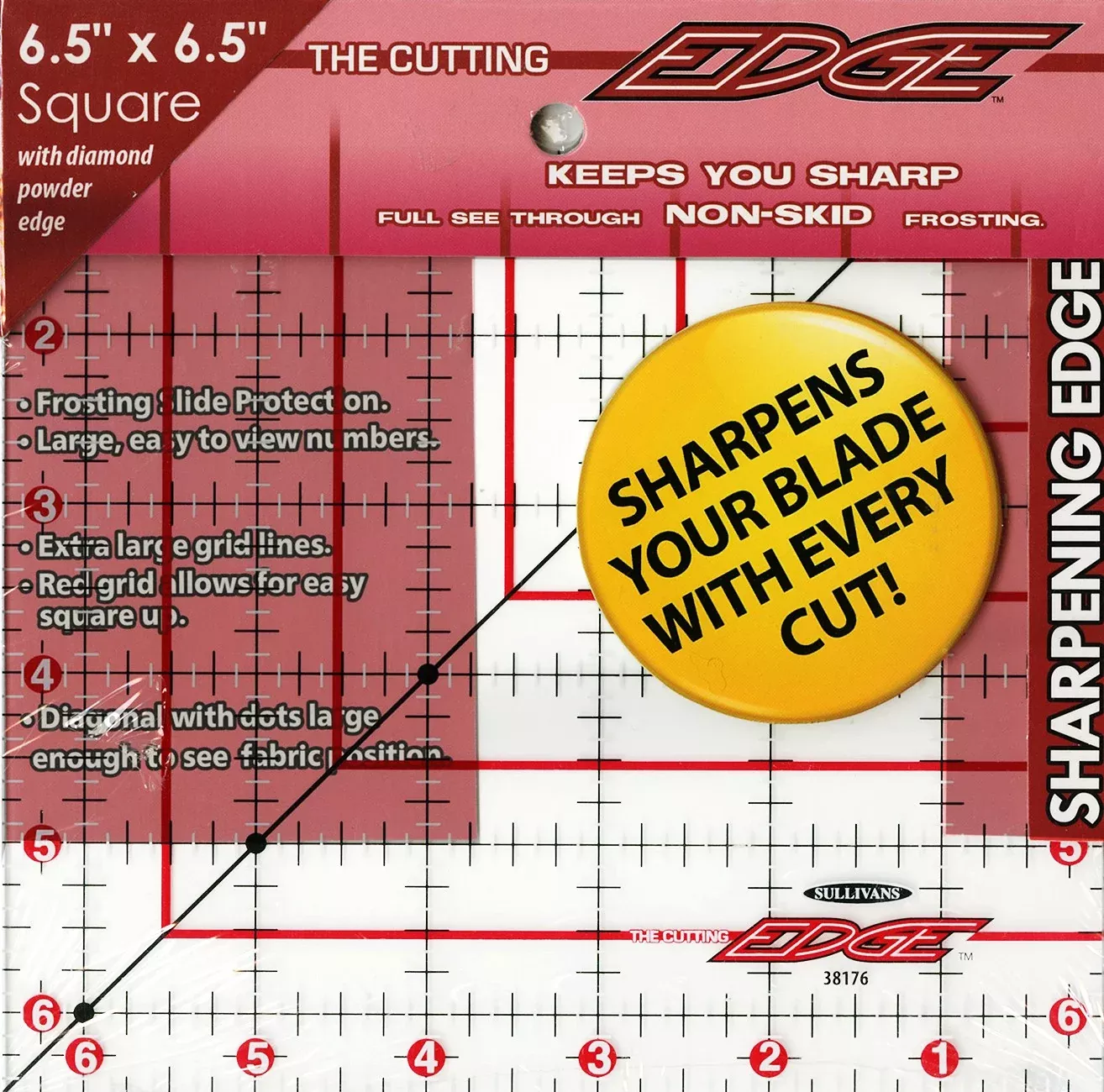 The Cutting Edge Sharpening Edge Ruler 6-1 /2in Square