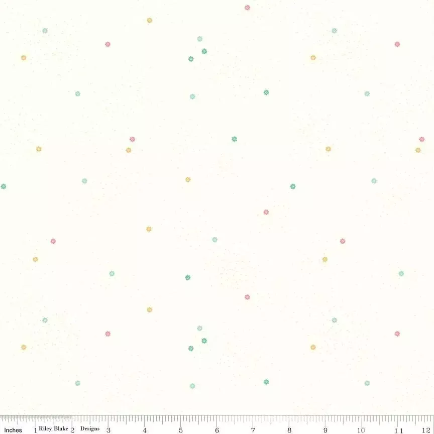 Dainty Daisy on Cloud Pastel Cotton Wideback Fabric per yard