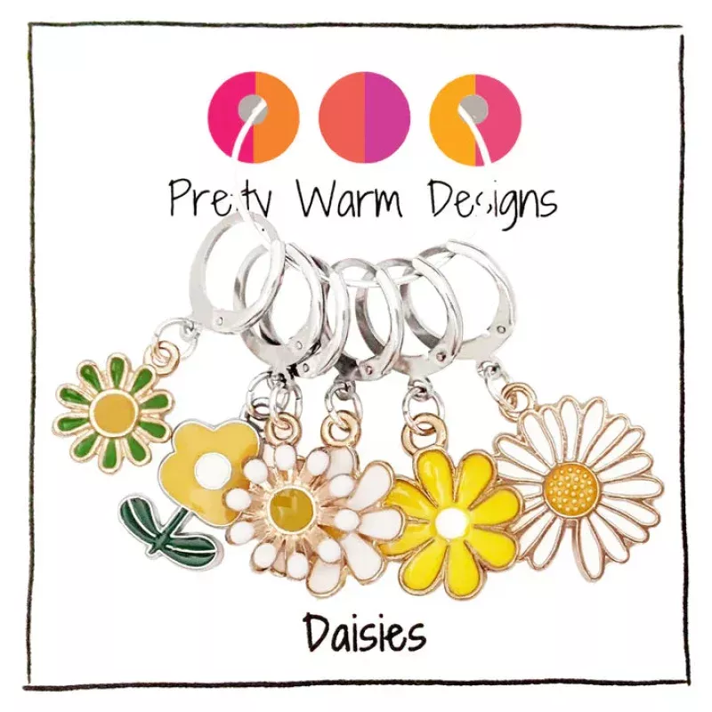 Daisies Locking Stitch Markers – 6pc