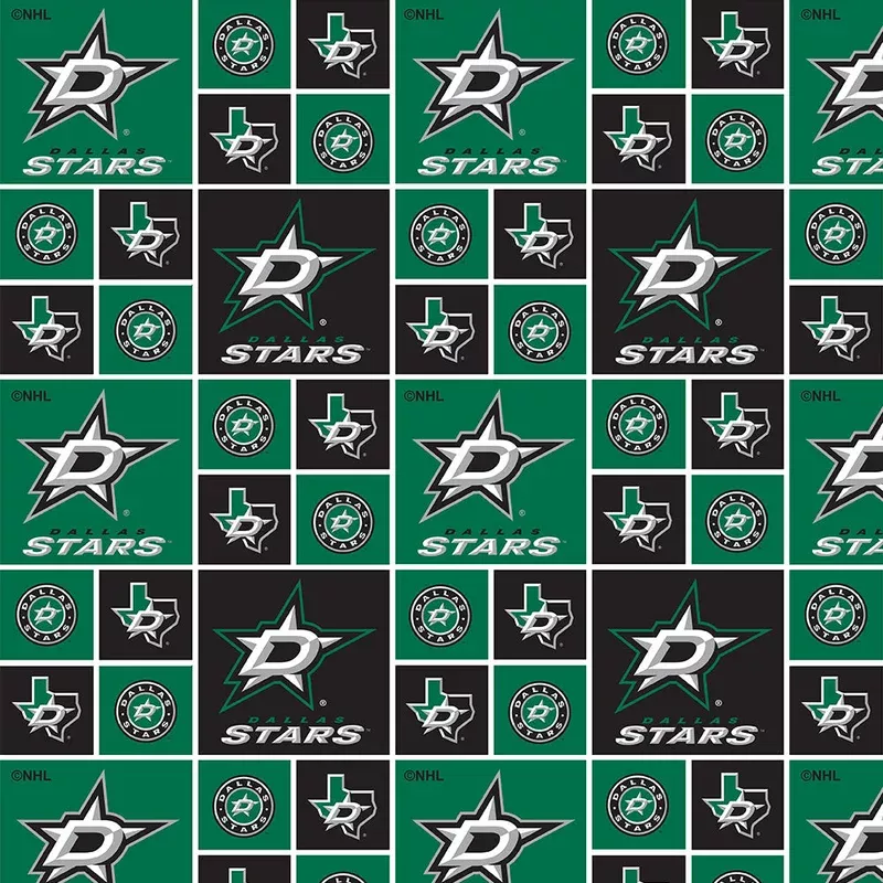 Dallas Stars – NHL Cotton Print – Squares