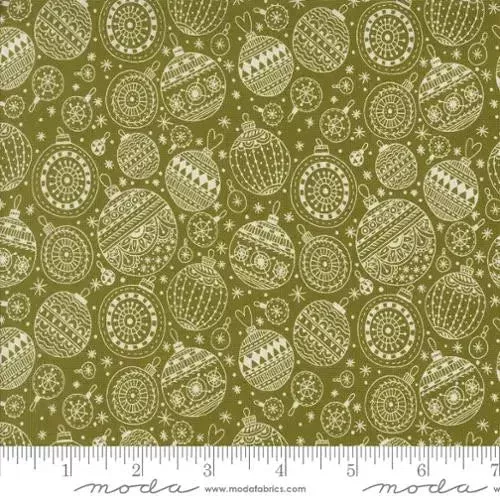 Dark Green Emmitt And Ivy Christmas Ornaments 44″/45″ Fabric Per Yard