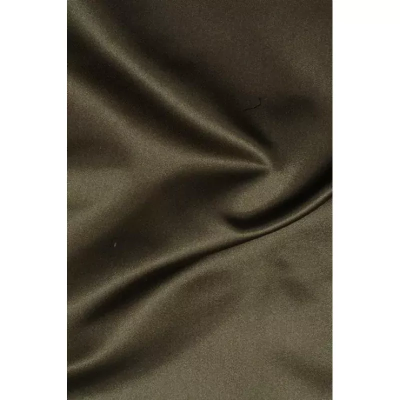 Dark Green Olive Silk Duchess Satin Fabric